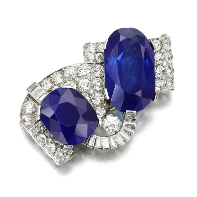 Important sapphire and diamond brooch, 1930s on Sale @ Sotheby's Magnificent Jewels and Noble Jewels Geneva, May 2021
