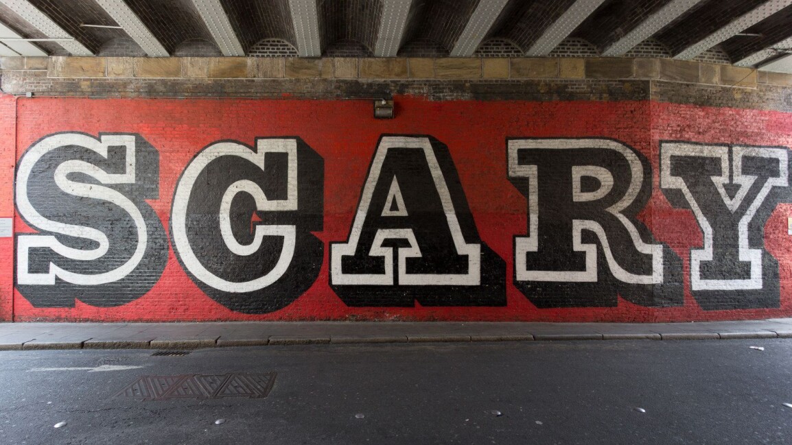 Ben Eine Scary mural Shoreditch, East London