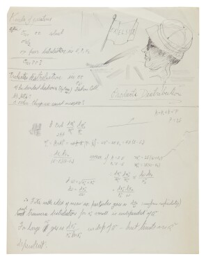 View 1 of Lot 64: Feynman, Richard P. Autograph Manuscript On Particle Physics, With Original Drawing By Feynman, Ca. 1980