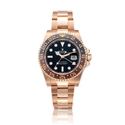 Catalog image of GMT-Master II, Reference 126715CHNR | An Everose gold dual time zone wristwatch…