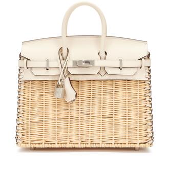 View 1 of Lot 10: Limited Edition Nata Swift and Osier Wicker Picnic Birkin 25 Palladium Hardware, 2023