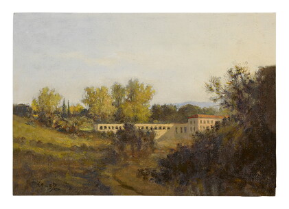 Catalog image of françois antoine léon fleury | view of the villa borghese
