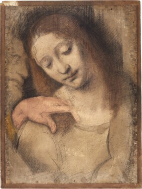 View 1 of Lot 7: The Head of Saint John the Evangelist with the profile of the Head of Saint Peter to the left (after Leonardo da Vinci)