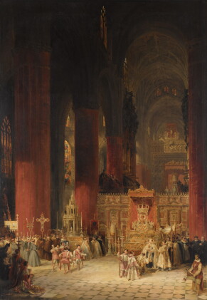 Catalog image of david roberts, r.a. | interior of the cathedral of seville during the ceremony …