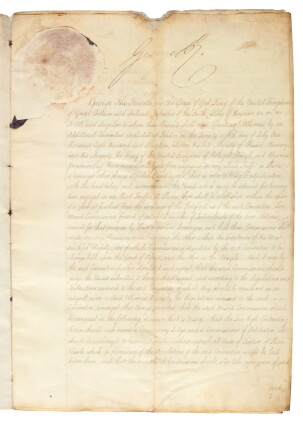Catalog image of King George IV | Document signed, appointing a commissioner to a court responsi…
