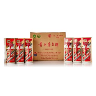 View 1 of Lot 9847: 2009年產"飛天牌"貴州茅台酒 - 專供瀋陽軍區 (原箱)  Kweichow Flying Fairy Moutai for Shenyang Military District Edition 2009 (12 BT50)