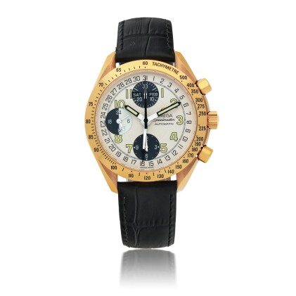 Catalog image of omega | speedmaster day-date, ref 36233321, pink gold chronograph wristwatch wi…