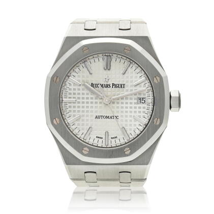 Catalog image of Reference 15450ST.OO.1256ST.01 Royal Oak, A stainless steel watch with bracelet…
