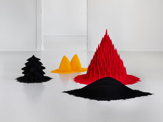Anish Kapoor's White Sand, Red Millet, Many Flowers (1982) at Galeri F 15, Oslo