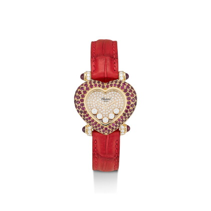 Catalog image of chopard | happy diamonds, reference 30-6602-407 a yellow gold, diamond and ruby…