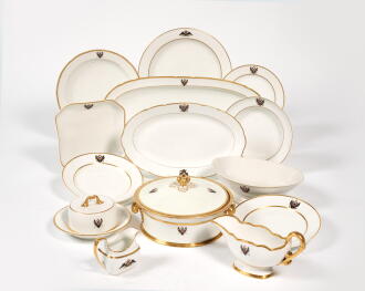 View 1 of Lot 218: A Group of Porcelain Tableware from the Ordinary Service, Coronation Service and the Service of Grand Duke Konstantin Nikolaevich, Imperial Porcelain Factory, St Petersburg, period of Nicholas I (1825-1855) and Alexander II (1855-1881)