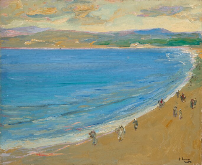 Sir John Lavery, The Beach, Evening Tangier. Estimate £100,000-150,000.