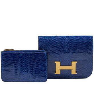 View 1 of Lot 44: Bleu Saphir Niloticus Lizard Constance Slim Gold Hardware, 2023