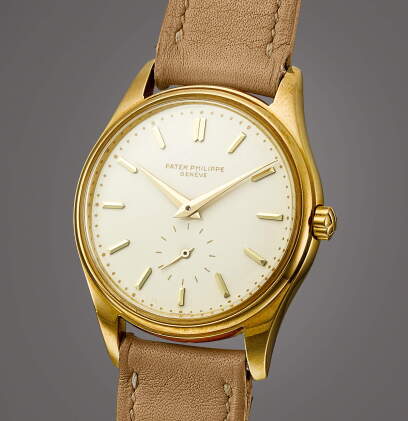 Catalog image of Reference 3428 | A very well preserved yellow gold wristwatch with enamel dial,…