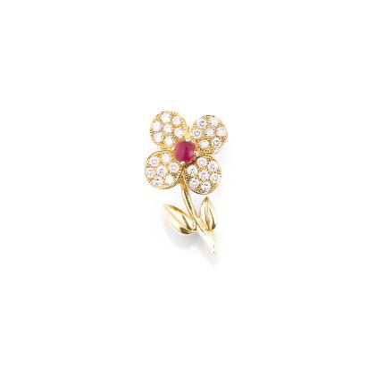 Catalog image of clip rubis et diamants, van cleef & arpels | ruby and diamond clip, van cleef &…