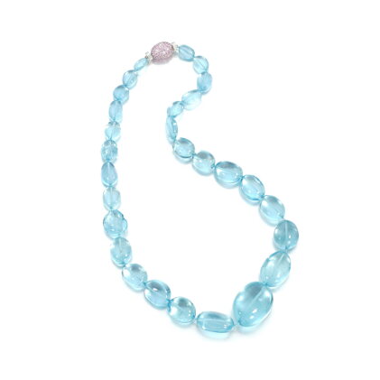 Catalog image of Aquamarine, pink sapphire and diamond necklace