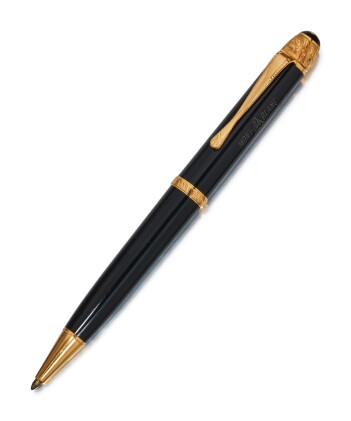 Catalog image of montblanc | a limited edition gold plated and resin ballpoint pen, circa 1995