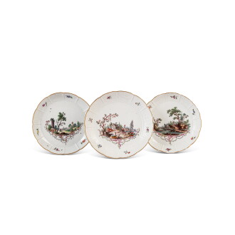 View 1 of Lot 736: Three Ludwigsburg porcelain circular dishes, circa 1765-70