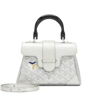 View 1 of Lot 161: Limited Edition Silver Goyardine Canvas and Chevroches Calfskin Mini Saigon Silver Hardware, 2020