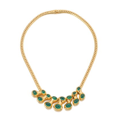 Catalog image of Gold and emerald necklace, circa 1975