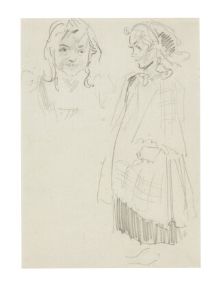 Catalog image of rackham, pencil studies including girl standing