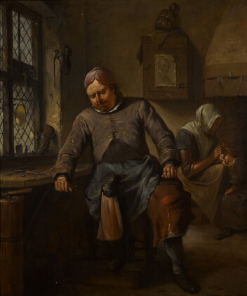 Catalog image of egbert van heemskerck the elder | an interior with a cobbler and his family