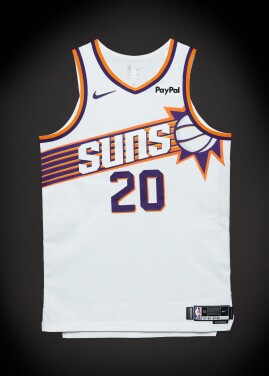 View 1 of Lot 33: Rasheer Fleming ‘Rookie Debut’ Phoenix Suns 2025-2026 Game Worn Association Edition Jersey