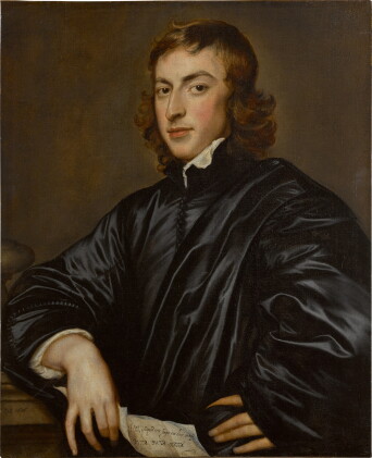 Catalog image of Portrait of a gentleman, half-length, wearing black and holding a letter
