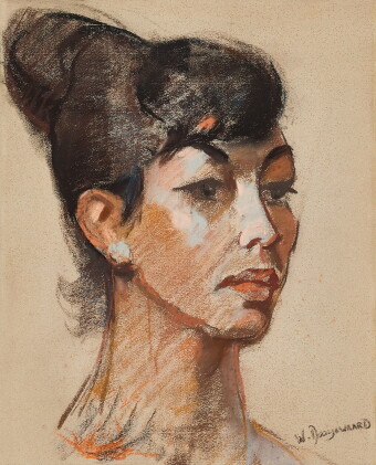 Catalog image of Willem Dooijewaard 威廉·都伊沃爾德 | (i) Drawing of a Kampong (ii) Portrait of a Woman…