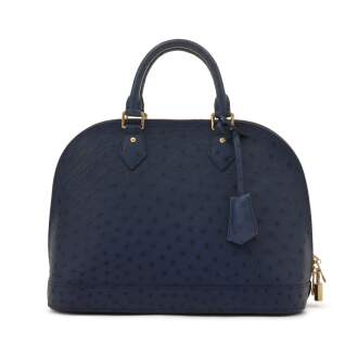 View 1 of Lot 27: Navy Blue Ostrich Alma MM Gold Hardware, 2018