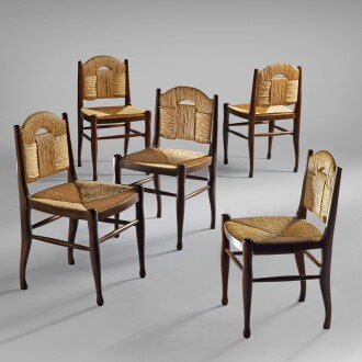 View 1 of Lot 45: Set of Twelve "Rendezvous Pechêurs de Truite" Chairs