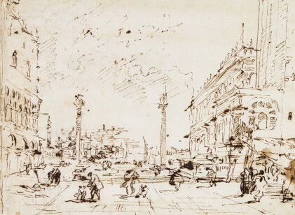 Catalog image of Recto: View of the Piazzetta, Venice, looking towards S. Giorgio Maggiore Verso…