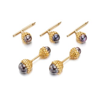 View 1 of Lot 35: Gold and Cultured Pearl Dress Set