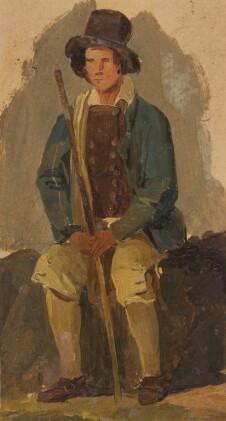 Catalog image of ippolito caffi | study of a seated man holding a stick