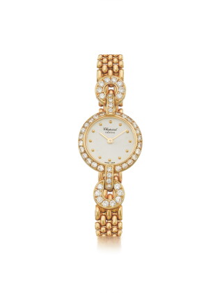Catalog image of chopard | a yellow gold and diamond set bracelet watch circa 1990