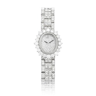 View 1 of Lot 8048: Reference 67308BC | A white gold and diamond-set bracelet watch, Circa 2007 | 愛彼 | 型號67308BC | 白金鑲鑽石鏈帶腕錶，約2007年製