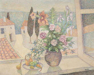 View 1 of Lot 45: Still Life by an Open Window 