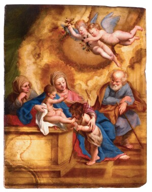 View 1 of Lot 51: Holy Family with the young Saint John the Baptist, Saint Elizabeth, and two angels