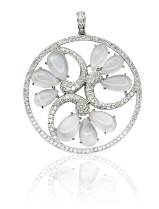 Catalog image of moonstone and diamond pendant, michele della valle