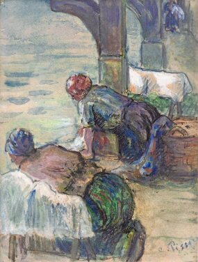 View 1 of Lot 152: Deux femmes agenouillées au lavoir