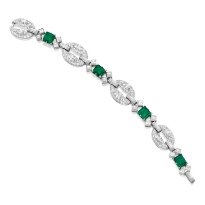 Catalog image of bulgari [寶格麗] | emerald and diamond bracelet [祖母綠配鑽石手鏈]