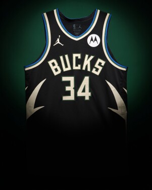 View 1 of Lot 15: Giannis Antetokounmpo Milwaukee Bucks 2025-2026 Emirates NBA Cup Game Worn Statement Edition Jersey | 41 Points | Double-Double 