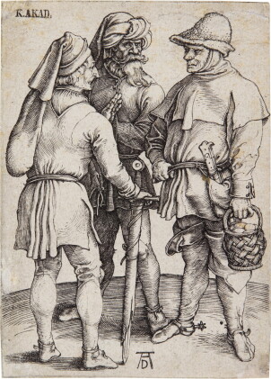 Catalog image of Three Peasants in Conversation (B. 86; M., Holl. 87)