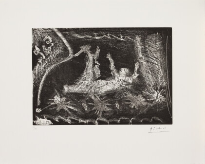 Catalog image of Sur la scène: viellard barbu s'apprêtant à poignarder une femme dans son lit (B…
