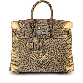 View 1 of Lot 1053: Ombre Shiny Salvator Lizard Birkin 25 Palladium Hardware, 2009