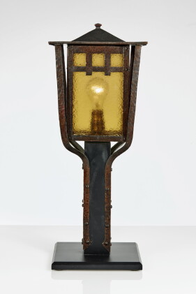 Catalog image of A Rare Newel Post Lamp