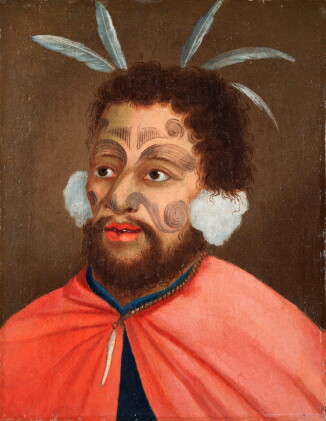 Catalog image of Man of New Zealand. Huile sur toile, 28 x 23 cm Fin XVIIIe – début XIXe siècle.