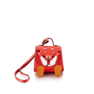 View 1 of Lot 8361: Sanguine Tadelakt Kelly Doll Bag Charm Palladium Hardware, 2021 