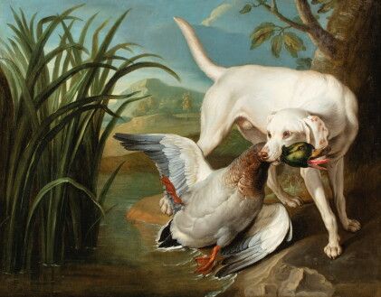 Catalog image of studio of jean-baptiste oudry | dog catching a mallart | atelier de jean-baptis…