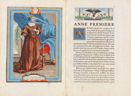 Catalog image of L'isthoire et les portraits des Impératrices d' Austriche... 1648. In-folio. Ma…